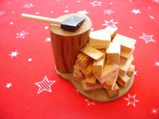 Hackeklotz Hackklotz Holz ca. 7 x 6 cm - Zubehör Wichteltür Weihnachtskrippe