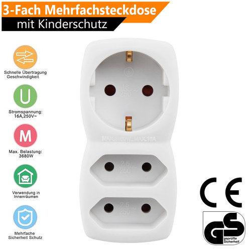 Dreifachsteck mehrfachstecker - dreifachsteck,