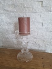 Feiner Glas Kerzenständer gerillt Muster Depot Top Zustand