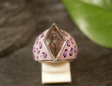 Wunderbarer 925 Sterling Silber Ring Email Lila Flieder Designer David Sigal