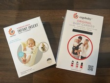 Ergobaby Babytrage Carrier Schwarz + Neugeborenen-Einsatz in Originalverpackung