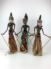 3 x alte Wayang Golek Holz