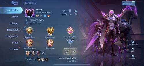 Mobile legends account first - account,,