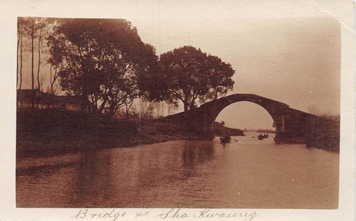Postkarte china brücke nahe - china,