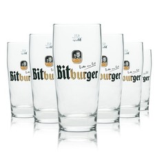 6x Bitburger Bier Glas 0,3l