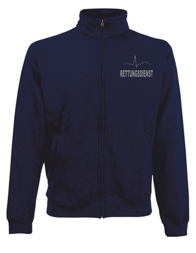 Sweatjacke rettungsdienst blau - rettungsdienst,