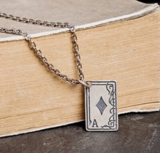 I13 Anhänger Spielkarte Pik As Sterling Silber 925