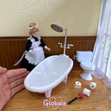 6 St. Miniatur Badezimmermöbel Maßstab 1:12 Puppenhaus Kunststoff  Toiletten