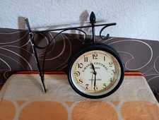 Doppelwanduhr New York beidseitig ablesbar Bahnhofsuhr Wandmontage nostalgisch