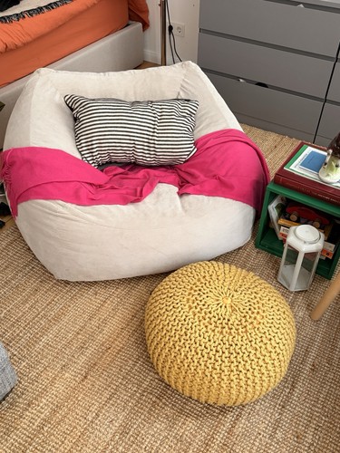 Large corduroy bean bag - corduroy, chair