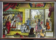 traditionelle rollbare Wandkarte Plakat Geschichte Ludwig XIV Versailles Frankreich