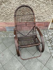 Alter Schaukelstuhl Flechtwerk alt/antik Holzstuhl Rattan Vintage Retro Berlin