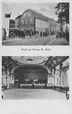 alte AK Kayna bei Zeitz, Gasthof "Zur goldenen Sonne" (Bahnpost 1938)