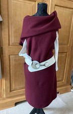 Zwederle Schurwolle weinrot stylisch Verwandlungskünstler Kleid Cape Weste Rock