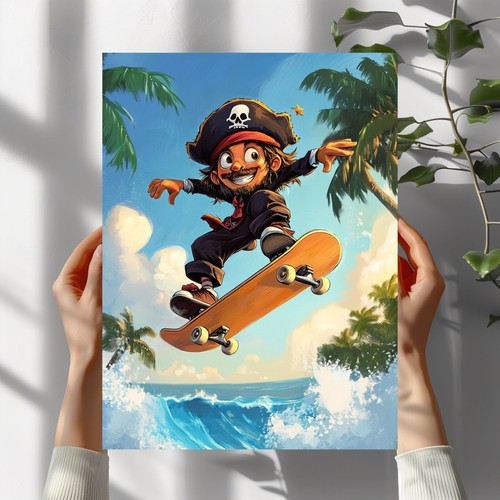 Piraten skateboard poster - skateboard,