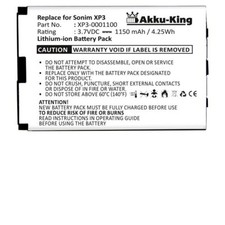 Akku-King Akku für SOCKETMOBILE Sonim XP3 - ersetzt XP3-0001100 - Li-Ion 1150mAh