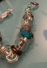 ORNA LALO • Armband Resin •Türkis Braun Grau Silber• Verschluss • Handmade • Neu