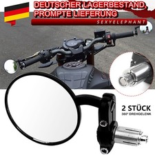 Universal-Motorradspiegel für Lenker, 7,6 cm, rund, 2,2 cm Rückspiegel Schwarz