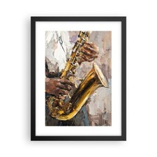 Wandbilder 30x40cm Poster Saxophon Öl Musiker Wandposter Bilder Art Wanddeko