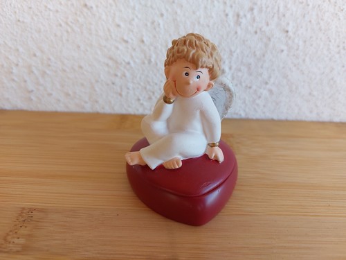 Gilde engel weiß auf herzdose - weiß,