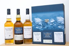 3 kleine Flaschen Talisker:  57°North - Distillers Edition 2003 - 10 Geschenkox