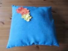 Kissenbezug 40x40 Kissenhülle Dekokissen Bezug petrol Polyester, mit Blütenmotiv