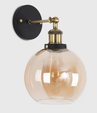 MiniSun Wandleuchte Kugel Glas Schirm 1flg. Arm- Wandlampe Leseleuchte KR3-920