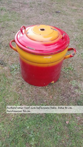 Grosser emaille topf mit - grosser,