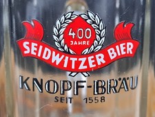 Brauerei KNOPF SEIDWITZ Bierkrug Glaskrug Bierglas 0,5 l Oberfranken +1966 alt 1