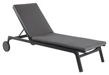 Bizzotto Sonnenliege Gartenliege Rollliege Verstellbar Aluminium Anthrazit