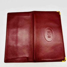 Cartier Geldbörse Portemonnaie Must de Logo Leder rot Long Damen Wallet Original