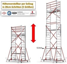 Angebot Fahrgerüst Rollgerüst Teleskop höhenverstellbar Alu TÜV-EN, AH3,2 - 7,9m