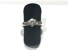 925/- Silberring, Solitär, simulierter Diamant, Gr. 53, Brillantschliff,