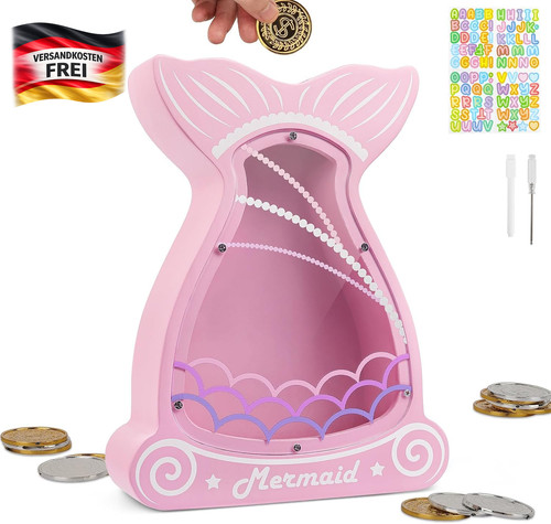 Kinder spardose aus - holz, mit