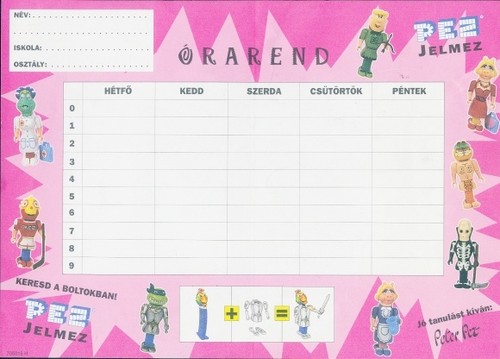 Stundenplan reklame pez - stundenplan, reklame,