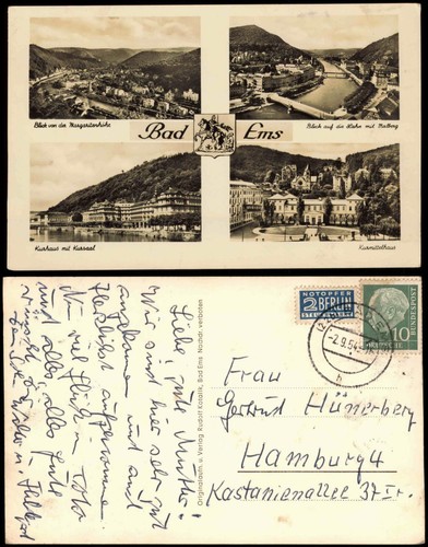 Ansichtskarte bad ems - ansichtskarte,
