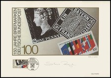 KUNST-EDITION 1990 BRD 1479 BAYERN EINSER / GB ONE PENNY BLACK - AUFLAGE 1.000!!