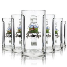 6x Andechs Glas 0,5l Bierkrug