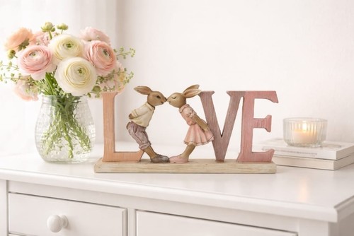 Love schild rosa häsin - schild, hase