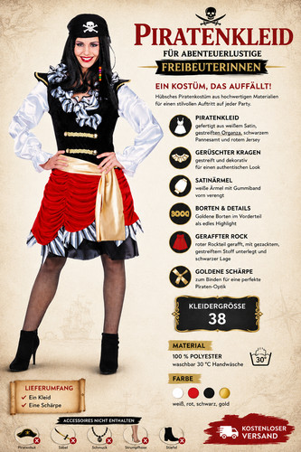 Piratenkostüm damen 38 - gr.,