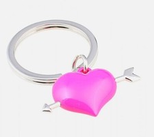 Design Schlüsselanhänger Herz Pink mit Amors Pfeil Liebe Valentinstag love