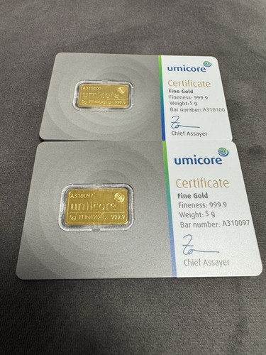 Goldbarren umicore 999 - g, 999,9