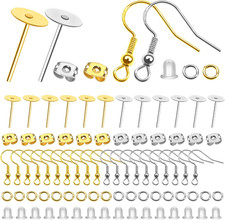 500 Stück Ohrhaken Jump Ringe Gold Silberton Versilbert Ohrring Rohlinge