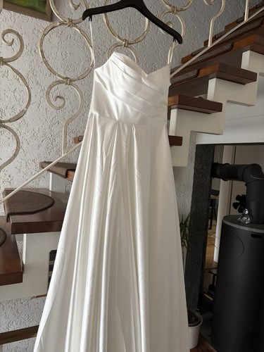 Weißes satin brautkleid - weißes,