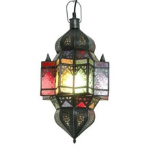 Orientalisch marokkanische Deckenlampe_Buntglas _CERIN  H 50cm / B 27