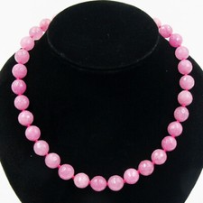 Rhodochrosit Halskette rund Knoten – Edelstein Kette Collier Geschenk Schönheit