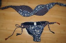 Bademode WOMEN`SECRET sexy Bikini wattiert blau weiß bandeau 34 S NEU