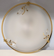 Italienische Deckenleuchte in Gold Metall & Glass Kristall Vintage 70er Ø 52 cm