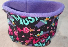 Schlupfschal Loop Halssocke Baby  Handmade Fleece lila pink Musik Peace