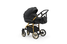 Kinderwagen 3in1 Travel system autositz iso gondel Öko-Lederpolsterung 62 FARBEN